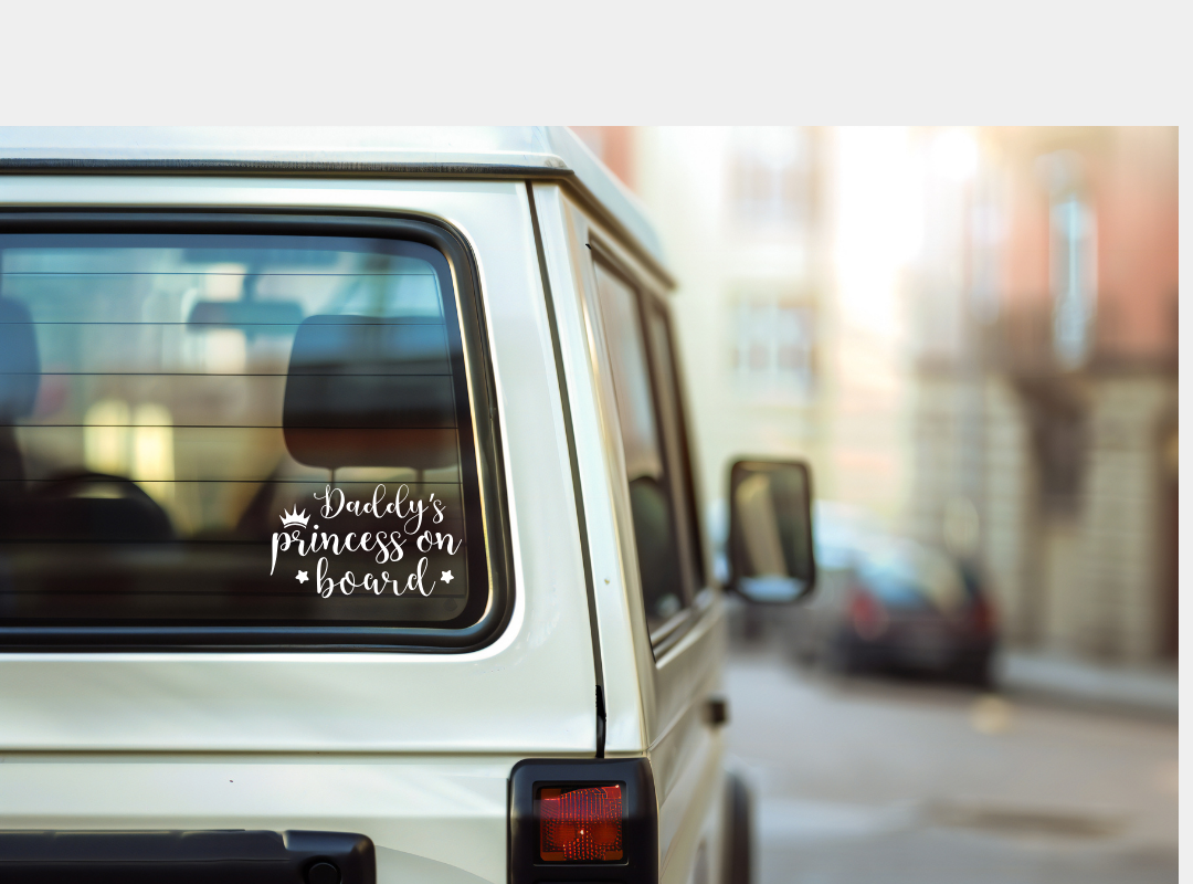 Daddy's Princess On Board. passenger decal, door decal, window decal. Car Decal
